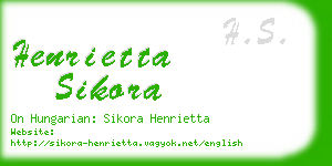 henrietta sikora business card